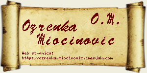 Ozrenka Miočinović vizit kartica